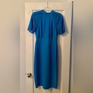 BCBGMaxAzria Blue Sheath Midi Dress with Raglan Sleeves